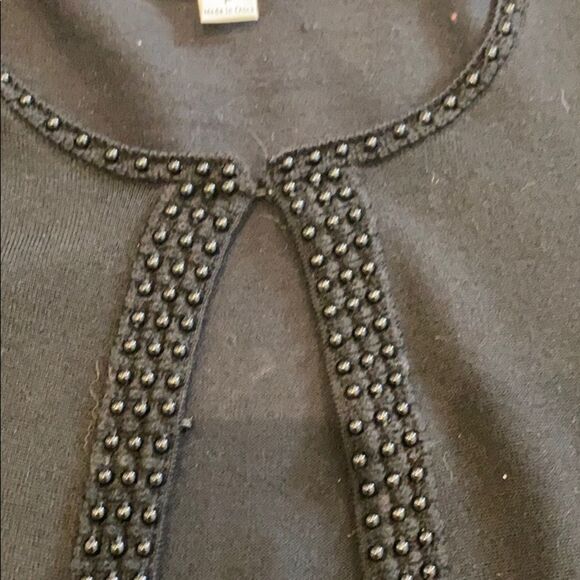 Pendleton Petite Black Beaded Sweater - Picture 3 of 5